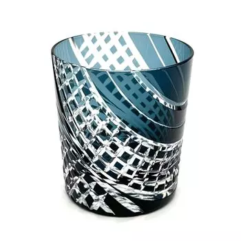 Kiriko Old Glass Ink Blue Blue Cup Kiriko Glass Respect for the Aged Day Day Day Stylish Stylish Dishwasher Safe Dishwasher Safe [618B] Mother s