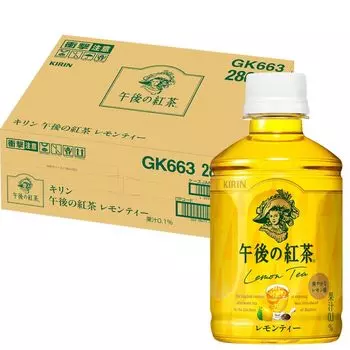 Kirin Afternoon Tea Лимонный чай Горячий Холодный 280 мл 24 бутылки Черный чай Пластиковая бутылка Холодный чай и