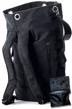 [KIRIRU] Мужской рюкзак Rustic Canvas, большой вместимости [В комплект входят водонепроницаемый чехол от дождя и сумка для хранения] 20 л, 30 л, прочный хлопковый рюкзак сбоку