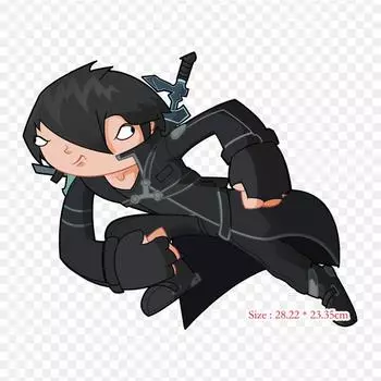 Kirito Emote Kirito Asuna, железные нашивки для одежды, наклейки с аппликациями на одежду, термочувствительная нашивка на заказ