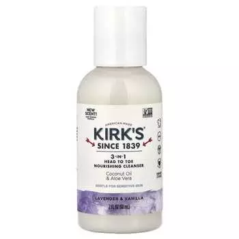 Kirk s 3-in-1 Head to Toe Nourishing Cleanser, Lavender & Vanilla, 60ml (2 fl oz)
