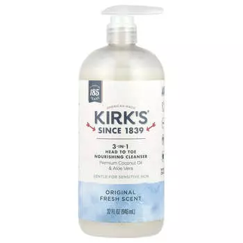 Kirk s, 3-в-1 очищающее средство для кожи с головы до ног, Original Fresh, 32 жидких унции (946 мл)