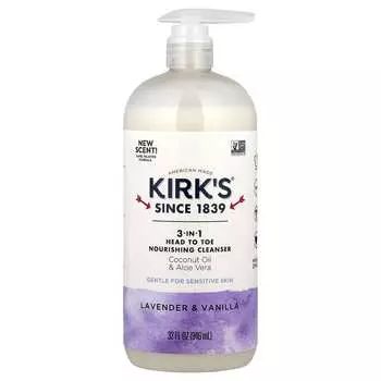 Kirk s Питательное средство для мытья тела и волос 3-в-1, Лаванда и ваниль, 32 жидких унции (946 мл)