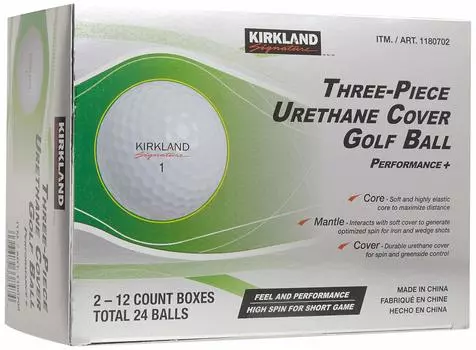 KIRKLAND SIGNATURE Kirkland Signature Urethane Cover Golf Balls 3 Pieces 2 Dozens 24 Pieces White