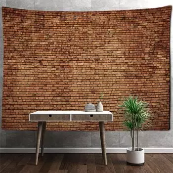 Кирпичная Настенная Фреска Гобелен Настенный Камень Дерево Ретро Бохо Психоделический Хиппи Тапиз Арт Общежитие Домашний Декор 95x70cm