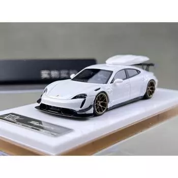 Кирпичный дом 4041:64 Белый Taycan Roof Box Racing Sports Модель литой смоляной машины Новая коллекция