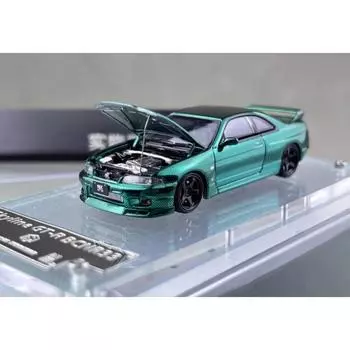 Кирпичный дом FH 1:64 Зеленый карбон Skyline GTR R33 гоночная спортивная модель литой металлический автомобиль BN