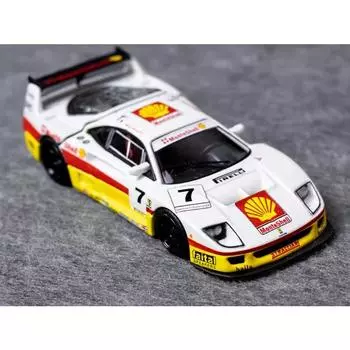 Кирпичный дом SH 1:64 Белый F40 LM #7 Гоночная спортивная модель литой металлической машины BN