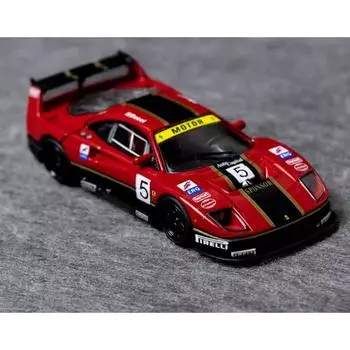 Кирпичный дом SH 1:64 Красный F40 LM #5 Гоночная спортивная модель литой металлической машины BN