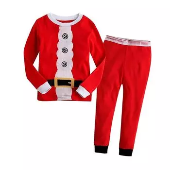 [KISBINI] детская пижама для мальчиков и девочек детская одежда с длинным рукавом рождественская верхняя и нижняя часть маскировка весна и осень мальчики и девочки Популярность красный