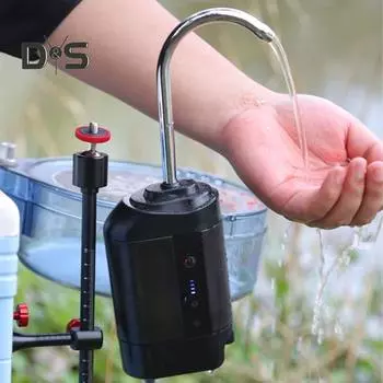 Кислородный насос для рыбалки, диспенсер для воды со светодиодной подсветкой, портативный, легкий, многофункциональный, интеллектуальный датчик, кислородный водяной насос, аксессуары для рыбалки чёрный