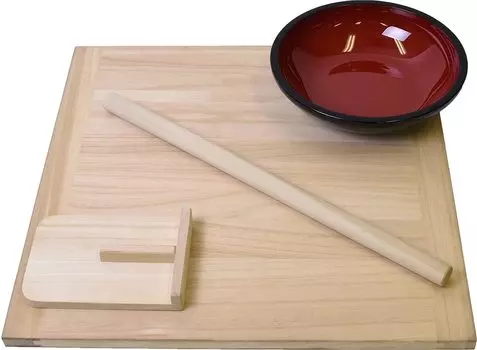 Kiso Crafts Soba Noodle Set 4 to 5 noodle cutting knife (for people) No бежевый