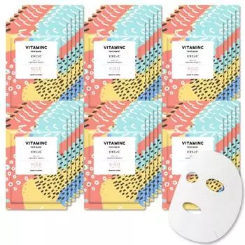 KisoCare Face Pack, Vitamin C Derivative, Set of 30 Individually Wrapped Texture, Pores, Tight and Glossy Skin, Plenty of Serum, High Adhesion, Made i