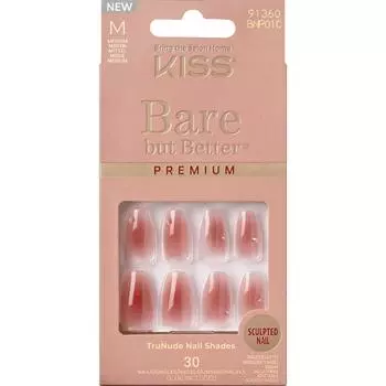KISS Bare-But-Better Premium Nail Tip Shine 24pcs