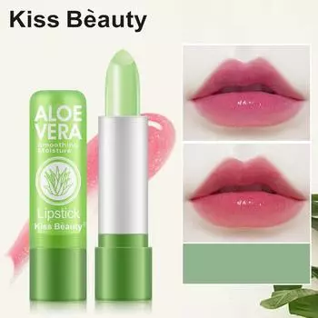 KISS BEAUTY Губная помада с алоэ вера, меняющая цвет, увлажняющий бальзам для губ, водостойкая, против растрескивания, меняющая температуру губная помада