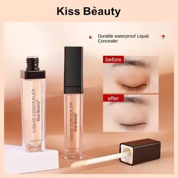 KISS BEAUTY Hydrated Light Mist Concealer, удерживая консилер для макияжа на основании, нелегко удалить масло, и кожа не прилипает Bright color