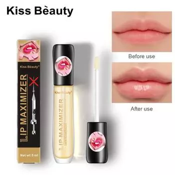 Kiss Beauty Прозрачное средство для увеличения губ повышает эластичность губ и уменьшает текстуру губ масло для увеличения губ