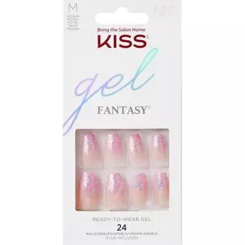 KISS Gel Fantasy Nail Tips Winter Sparks 24 pieces