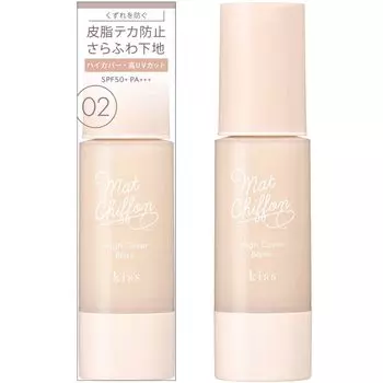 kiss KiSS Matte Chiffon UV High Cover Base 02 Natural Makeup Base 37g Prevents Sebum and Shine UV Protection Foundation Effect Firm Coverage &