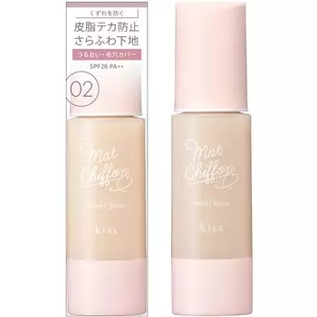 kiss KiSS Matte Chiffon UV Moist Base 02 Natural Beige color that blends well into the skin 37g Prevents shine and dryness for a soft and fluffy