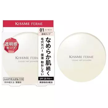 Kiss Me FERME Loose Veil Powder 01 Transparent Type 6g Moisturizing Powder Powder SPF20 PA++