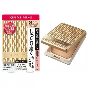Kiss Me FERME Moist and Glossy Skin Powder Foundation 01 Bright skin tone 11g Suitable for expression wrinkles Moisturizing type SPF25 PA++
