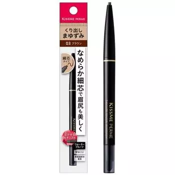 Kiss Me FERME Smooth Touch Eyebrow 03 Коричневый 0,1 г Удлиняющий карандаш для бровей с размытым круглым кончиком Водостойкая формула