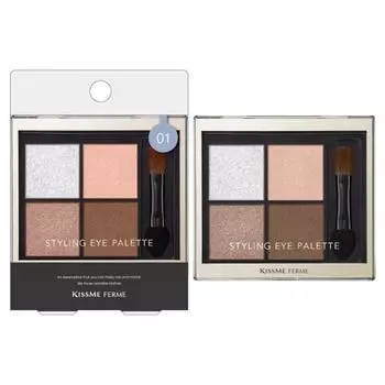 Kiss Me FERME Styling Eye Palette 01 Maison Beige Eye Color Palette Gloss Clear Color