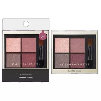 Kiss Me FERME Styling Eye Palette 04 Vintage Plum Eye Color Palette Gloss Clear Color