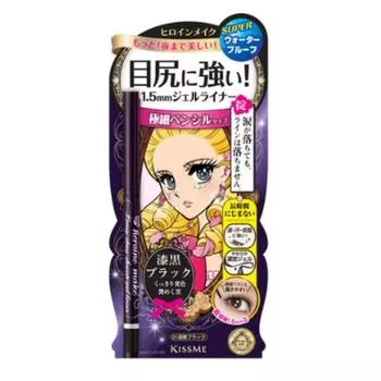 Kiss Me Гелевая подводка для глаз Heroine Make Long Stay Sharp Gel Eyeliner 0,07 г, насыщенный черный цвет, 1 шт.