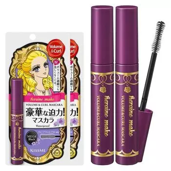 Kiss Me Тушь для ресниц Heroine Make Volume & Curl EX 6 г, насыщенный черный цвет, 2 шт.