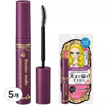 Kiss Me Тушь для ресниц Heroine Make Long & Curl Mascara EX 6 г, насыщенный черный цвет, 5 шт.