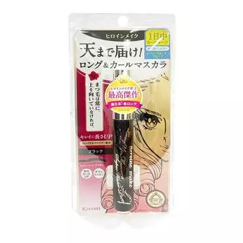 Kiss Me Водостойкая удлиняющая подкручивающая тушь для ресниц 6 г, 1 шт, черная
