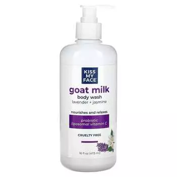 Kiss My Face, Goat Milk Body Wash, Lavender + Jasmine, 16 fl oz (473 ml)