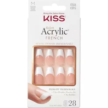 KISS Salon Acrylic French Nail Je Taime 28 pieces