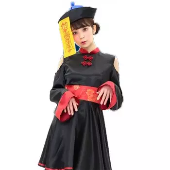 KISSOS Хэллоуин Косплей Jiangshi Китайская одежда Маскировка для девочек Костюм Jiangshi Jiangshi Girl Сексуальный костюм Jiangshi Cos Женский (Шапка черная/синяя