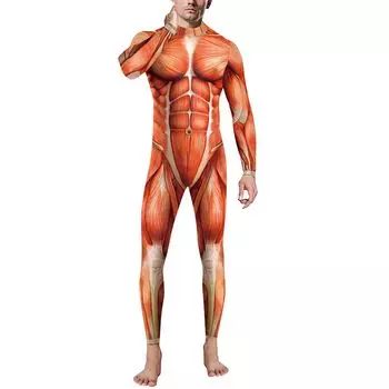 KISSOS Мускулистое Боди Зентаи на Хэллоуин Унисекс Костюм, Костюм, Мероприятие, Вечеринка, Маскировка, Облегающий, Смешной, (XL)