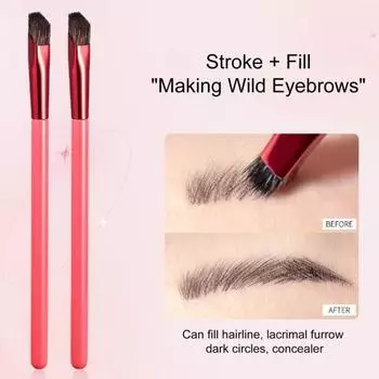 Кисть для бровей Мягкая плотная трехмерная щетина Скошенный дизайн Естественный эффект Многофункциональная дикая кисть для бровей Кисточка для волосяного покрова Домашнее использование розы красного
