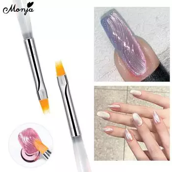 Кисть для дизайна ногтей Monja, градиентная ручка с эффектом цветения для УФ-гель-лака, цветение, водная рябь, инструменты для рисования маникюра, ручка Aurora, сделай сам