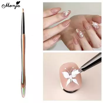 Кисть для дизайна ногтей Monja Треугольная картина Лепесток Французские линии Полоски Сетка Бабочка Цветок Треугольная ручка для рисования Инструменты для маникюра своими руками