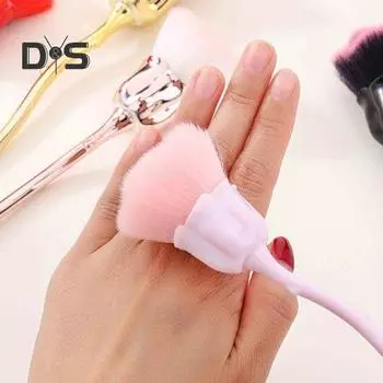 Кисть для дизайна ногтей Мягкая щетина Удобная ручка Маникюрная кисть Искусственное волокно Шерсть Форма цветка розы Кисть для ногтей Маникюрный инструмент красный