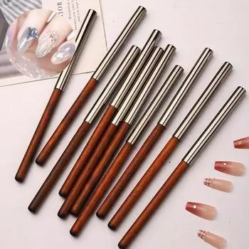 Кисть для дизайна ногтей, ручка, сандаловое дерево, окрашенный градиентный цветок, гель-лак, карандаш для резьбы, акриловые маникюрные инструменты A8