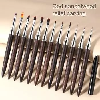 Кисть для дизайна ногтей с нелиняющей нейлоновой щетиной Сверхлегкая удобная ручка Кисть для рисования ногтей Ручка для рисования Маникюрный инструмент I