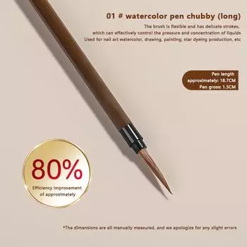 Кисть для дизайна ногтей с волчьим волосом, ручка для гелевой живописи, ручка для рисования проволоки, лайнер, кисти для лака, инструменты для дизайна ногтей 18.7*1cm