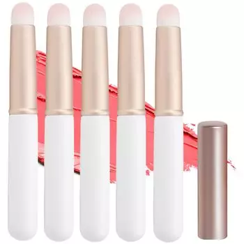 Кисть для губ Fogman Beautiful Finish, набор из 5 кистей для макияжа с круглой головкой и мягкими краями (белый)