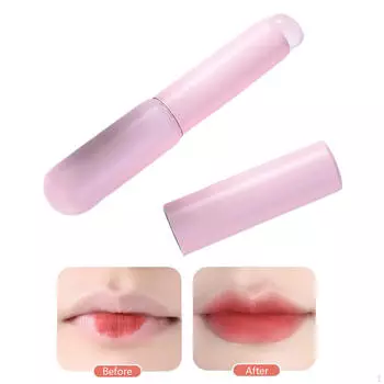 -Кисть для губ, круглая головка с защитой для тюбика, кисть для нанесения консилера для дома розовый