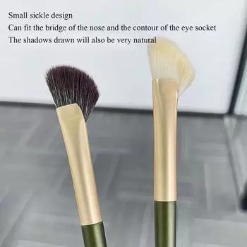 Кисть для контурирования носа Кисть для контурирования полувеерообразной формы с мягкой щетиной Кисть для нанесения румян под глаза Скошенная кисть Кисть для хайлайтера Инструмент для макияжа чёрный