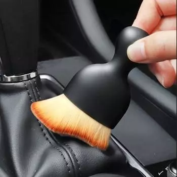 Кисть для красоты автомобиля, автомобильная щетка, внутренняя вентиляционная решетка кондиционера, мягкая щетка для автомобильного зазора, оранжевый