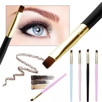 Кисть для макияжа Брови Плоские угловые кисти Тональный крем для бровей Подводка для глаз Румяна чёрный