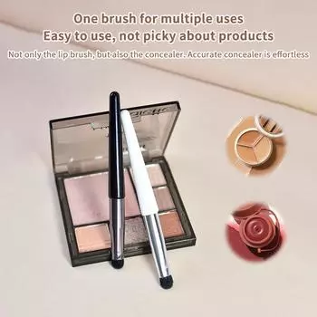 Кисть для макияжа губ, кисть для помады, блеска для губ, двойного назначения, кисть для нанесения теней для век, аппликатор для косметических средств для путешествий чёрный